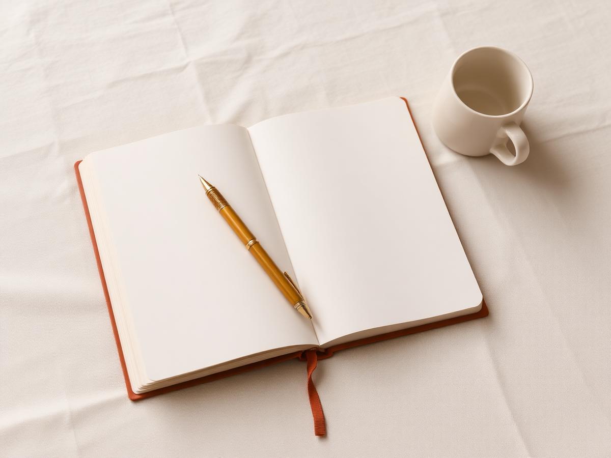 Carnet ouvert et stylo